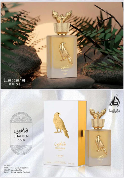 Shaheen Gold EDP Perfume - 100ml (3.4 Oz) By Lattafa Pride